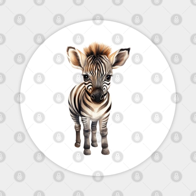 Baby Zebra Magnet by Chromatic Fusion Studio